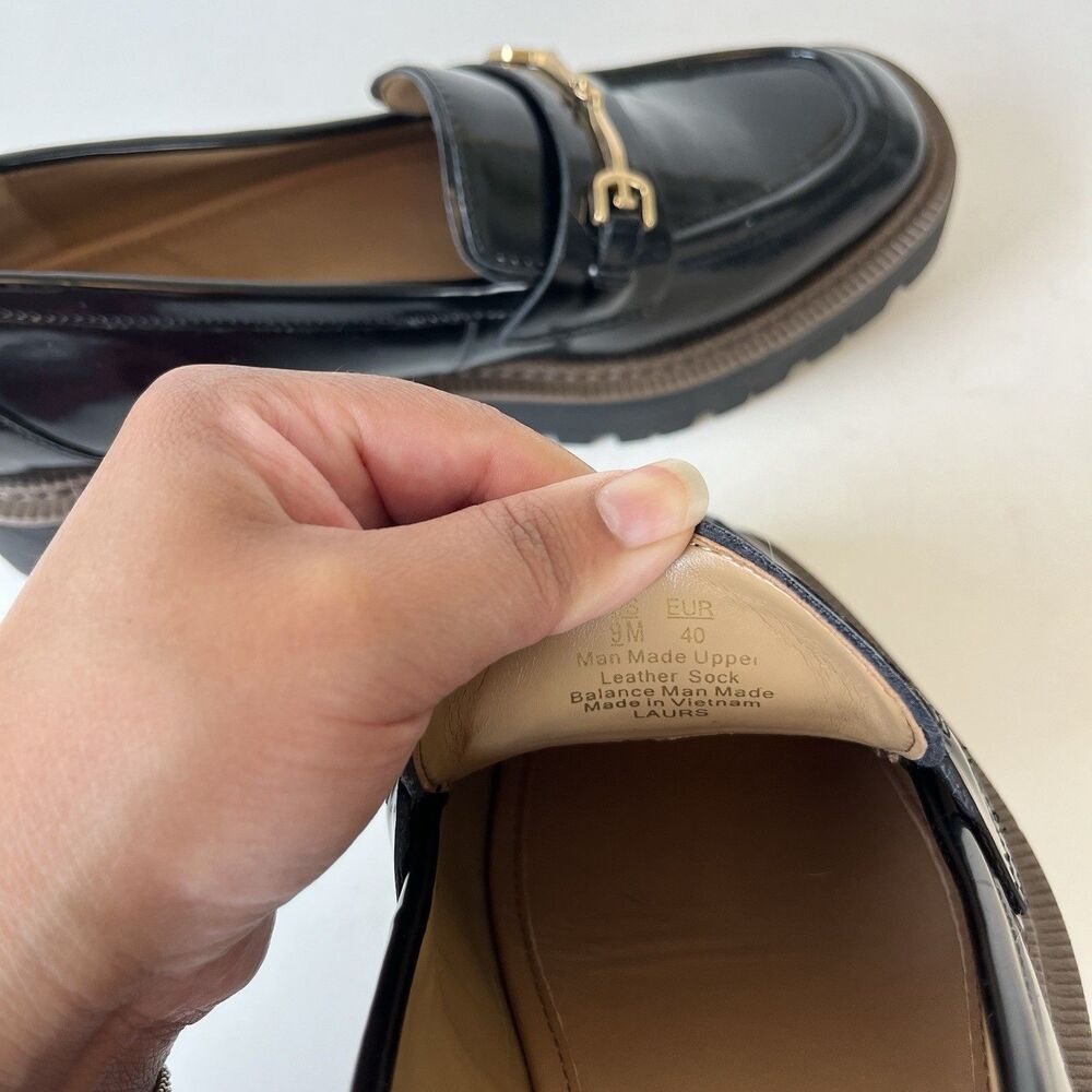 Sam Edelman Laurs Platform Loafers Black Lug Sole Horsebit Preppy Women’s Size - Picture 11 of 11